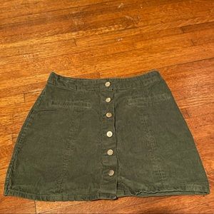 Corduroy Button Up Skirt